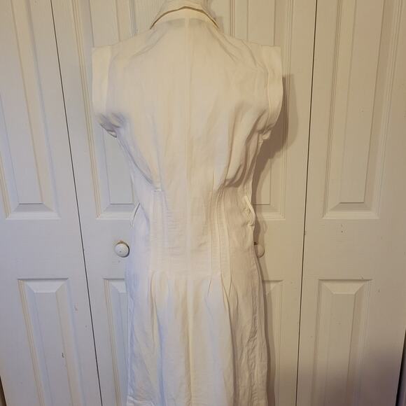 Zara, S | Wrap Midi White T Shirt Dress Linen Blend - Picture 3 of 8